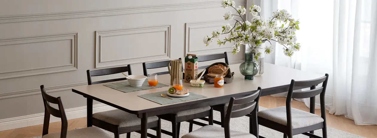 Fairmount brown dining table kerwin dining chair.
