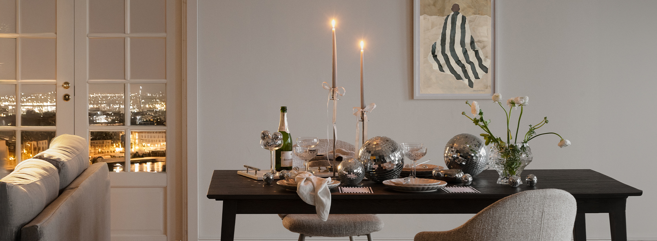 Hero new years eve drake chair Tyler dining table.