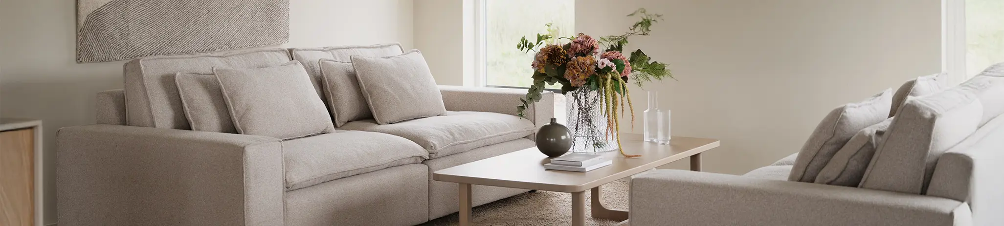 Rawlins sandra sofa Driscoll coffee table.