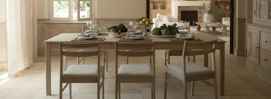 Valerie Aflalo Gardner dining table Kerwin chair.