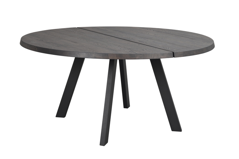 Fred dining table round 160 dark brown oak/black