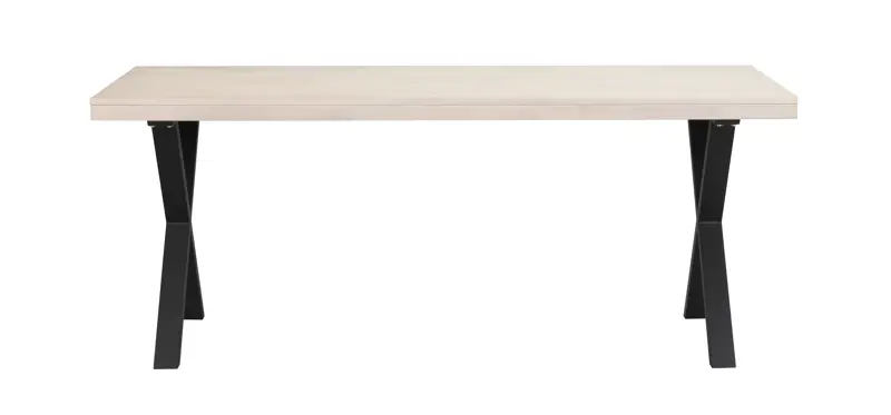 Brooklyn matbord  vitpigm ek/X-ben svart metall a.