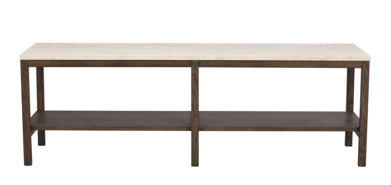 Orwel avlastningsbord 140xH45 beige travertin/brun ek a.