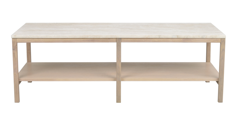 Orwel soffbord  beige travertin/vitpigmenterad ek a.