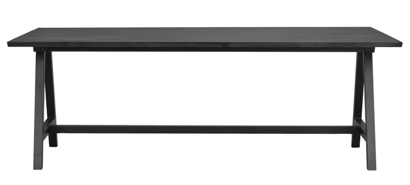 Carradale matbord 220 svart ask/A-ben svart metall a.