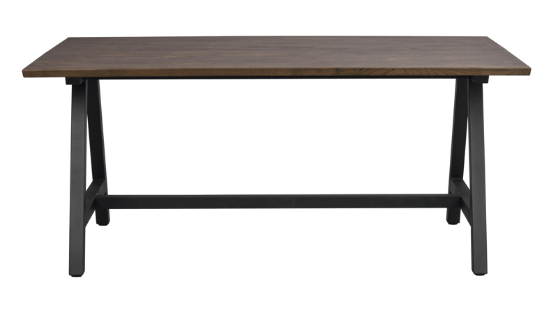 Carradale matbord 170 brun ek/A-ben svart metall a.