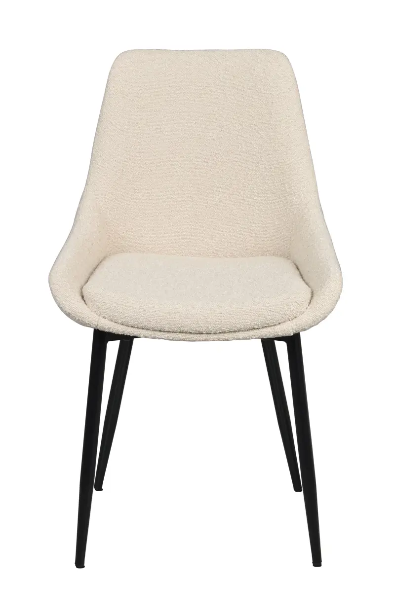 Sierra stol beige bouclétyg/svarta metall ben a.