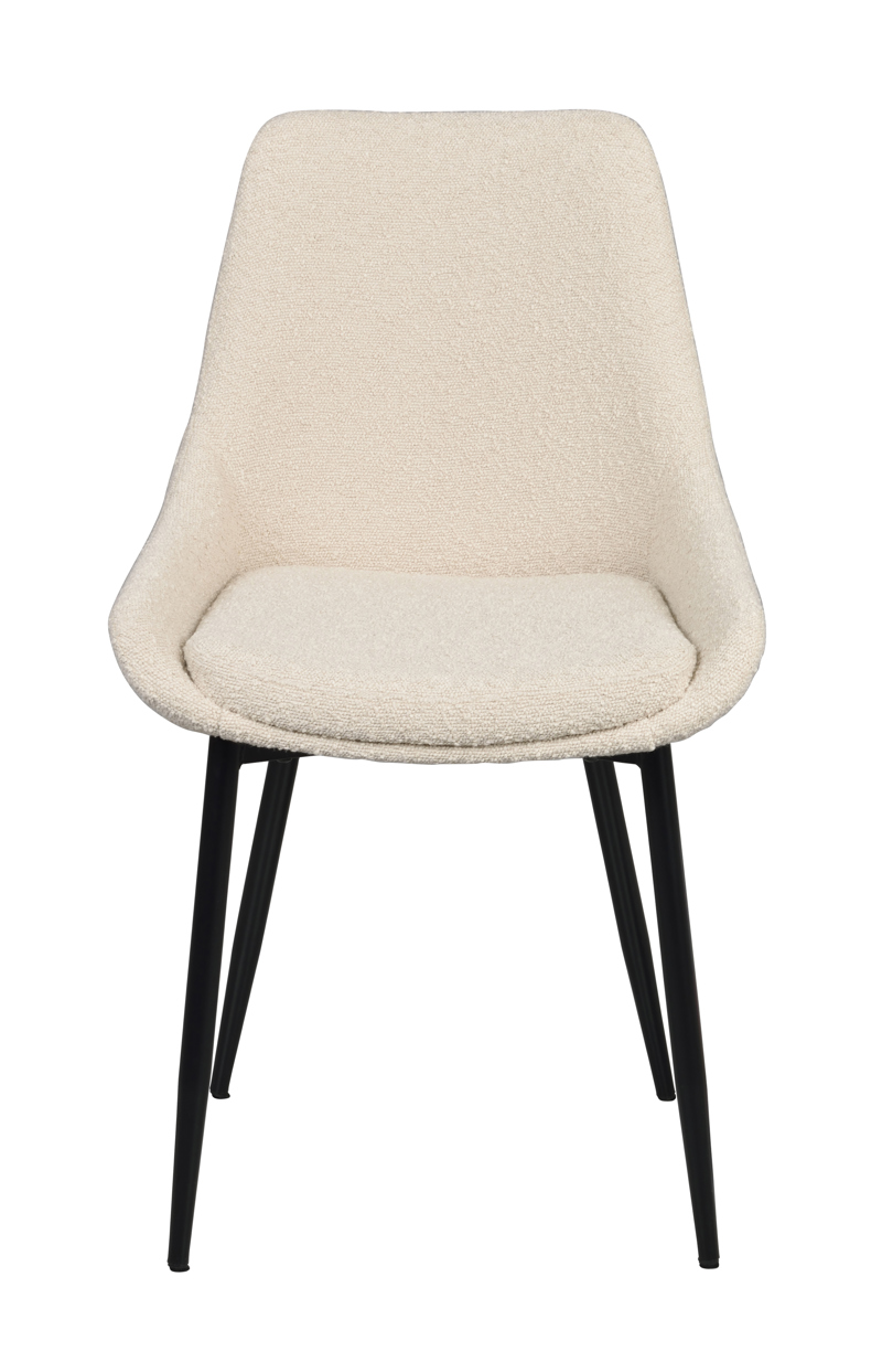 Sierra stol beige bouclétyg/svarta metall ben a.