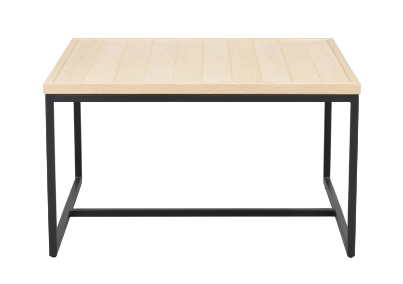 Deerfield soffbord  vitpigmenterad ek/svart metall a.