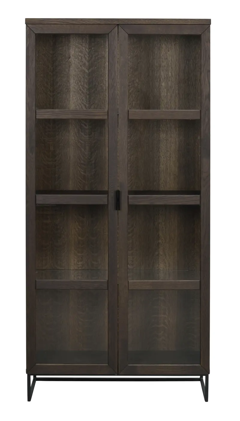 Everett vitrinskåp brun ek/svart a.