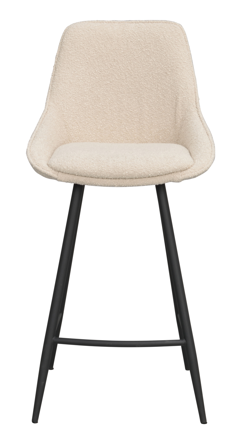 Sierra barstol beige bouclétyg/svarta metallben a.