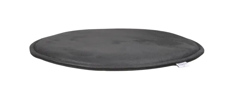 Fulton sittdyna rund svart läder-textil a.