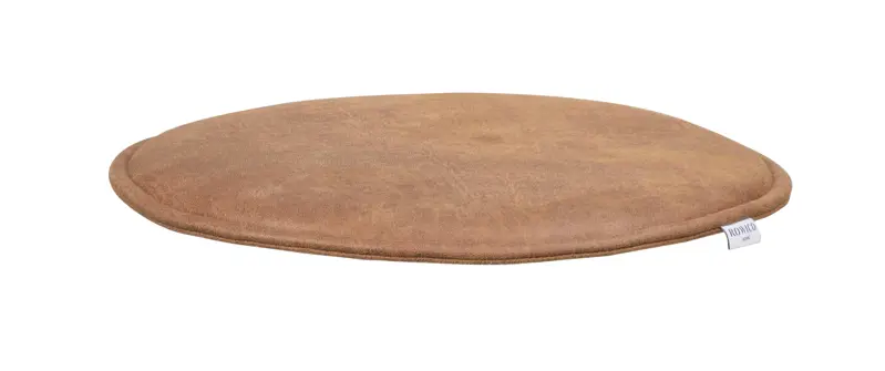 Fulton sittdyna rund brun läder-textil a.