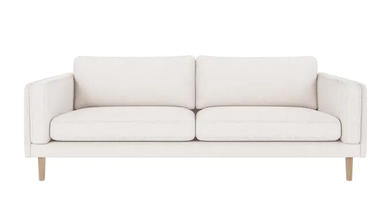 123856 b sb A Braden sofa 3-seater white fabric Alice #101 (c4) whitewash oak legs.