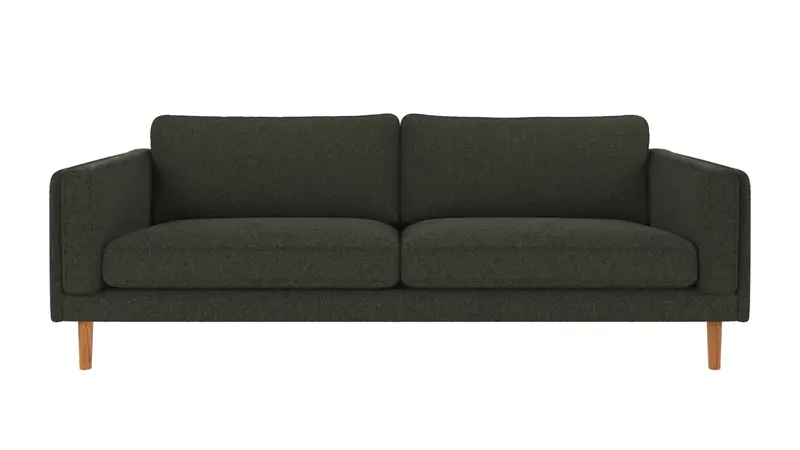 123863 b sb A Braden sofa 3-seater green fabric Alice #162 (c4) oak legs.