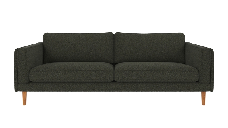 123863 b sb A Braden sofa 3-seater green fabric Alice #162 (c4) oak legs.