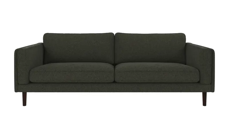 123865 b sb A Braden sofa 3-seater green fabric Alice #162 (c4) brown oak legs.