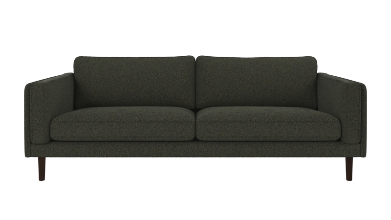 123865 b sb A Braden sofa 3-seater green fabric Alice #162 (c4) brown oak legs.
