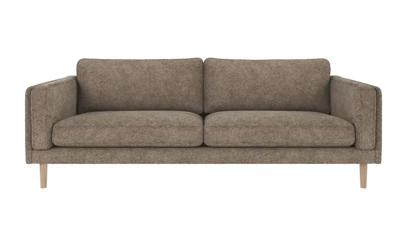 123950 b sb A Braden sofa 3-seater dark beige fabric Anna #6 (c3) whitewash oak legs.