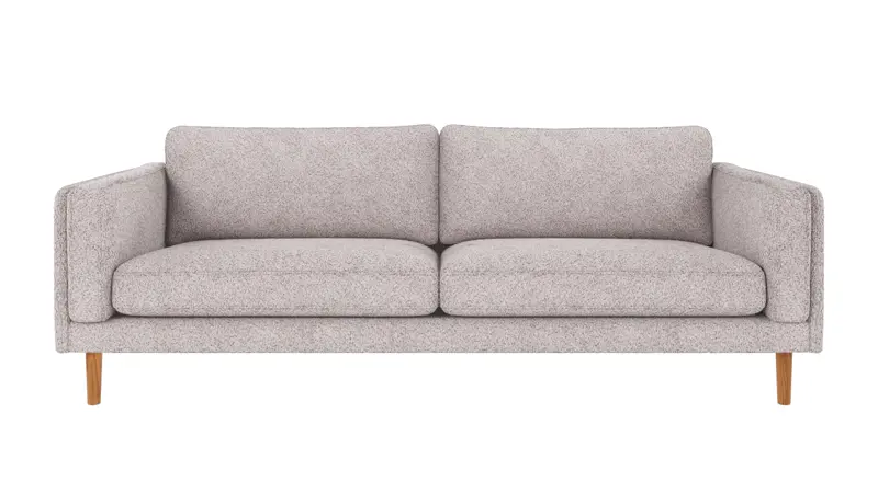 123957 b sb A Braden sofa 3-seater light grey fabric Anna #15 (c3) oak legs.
