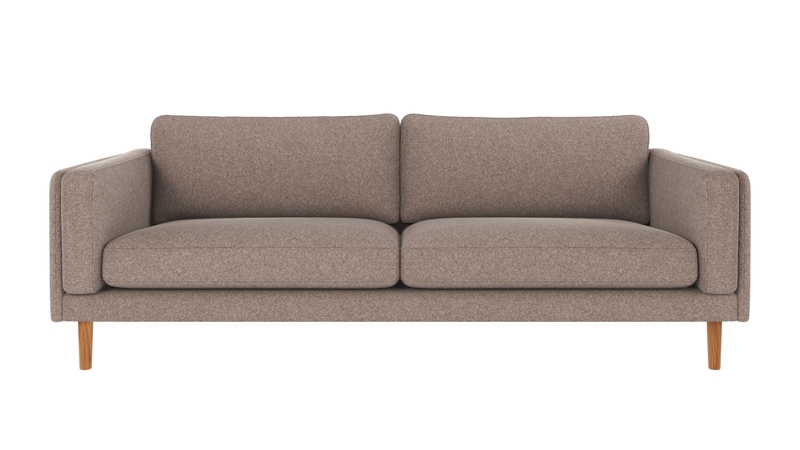 123739 b sb A Braden sofa 3-seater beige fabric Brenda #34 (c1) oak legs.