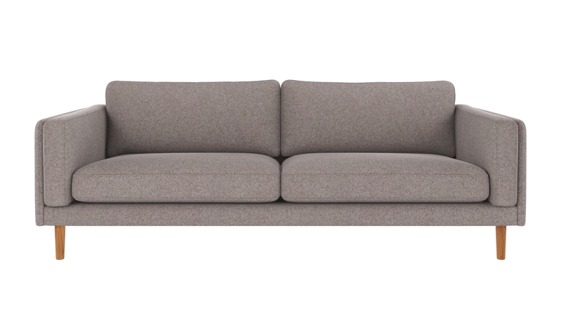 123731 b sb A Braden sofa 3-seater grey-beige fabric Brenda #7 (c1) oak legs.