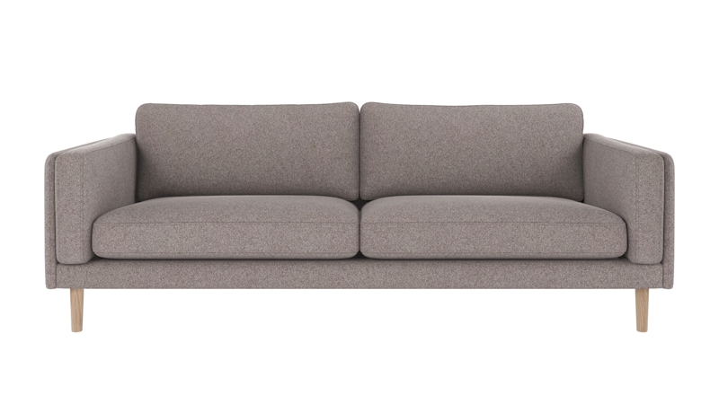 123732 b sb A Braden sofa 3-seater grey-beige fabric Brenda #7 (c1) whitewash oak legs.