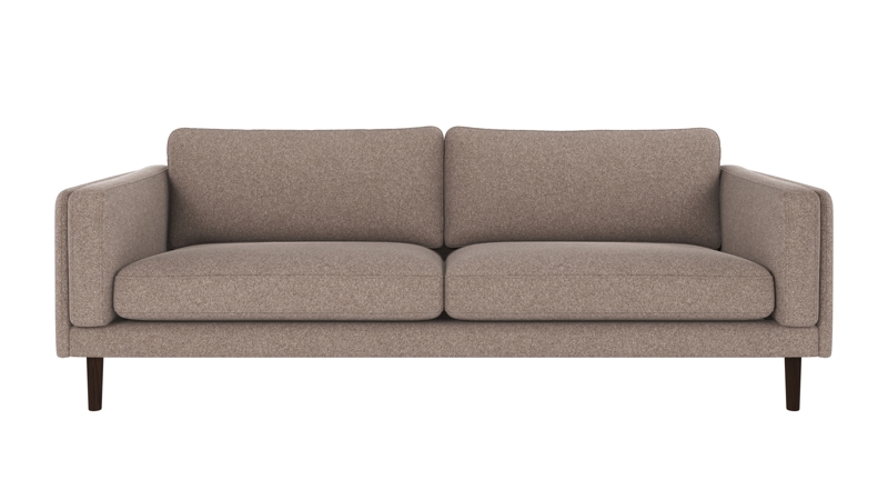 123741 b sb A Braden sofa 3-seater beige fabric Brenda #34 (c1) brown oak legs.