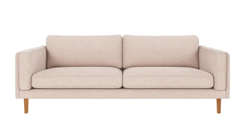 123791 b sb A Braden sofa 3-seater light beige fabric Max #01 (c2) oak legs.
