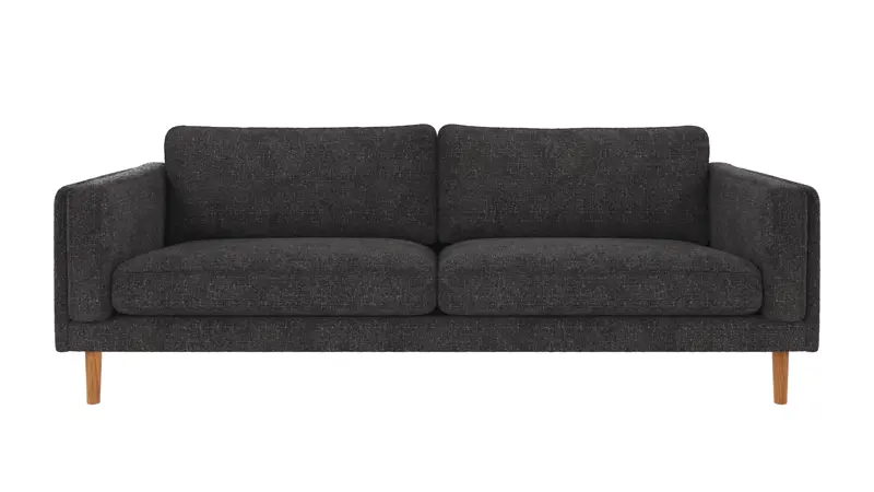 123829 b sb A Braden sofa 3-seater dark grey fabric Robin #66 (c3) oak legs.