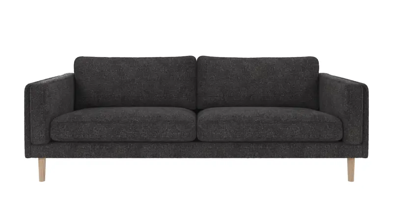 123830 b sb A Braden sofa 3-seater dark grey fabric Robin #66 (c3) whitewash oak legs.