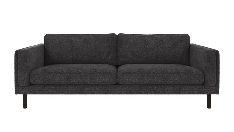 123831 b sb A Braden sofa 3-seater dark grey fabric Robin #66 (c3) brown oak legs.