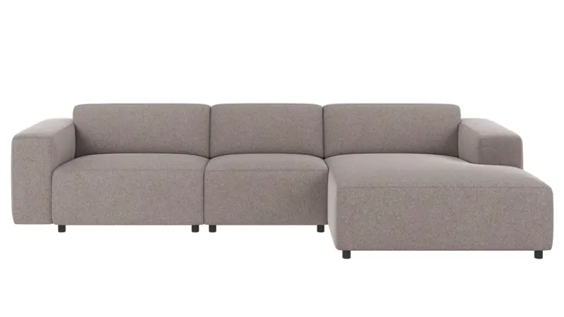 121443 b sb A Willard sofa 4-seater-chaise longue R grey-beige fabric Brenda #7 (c1).