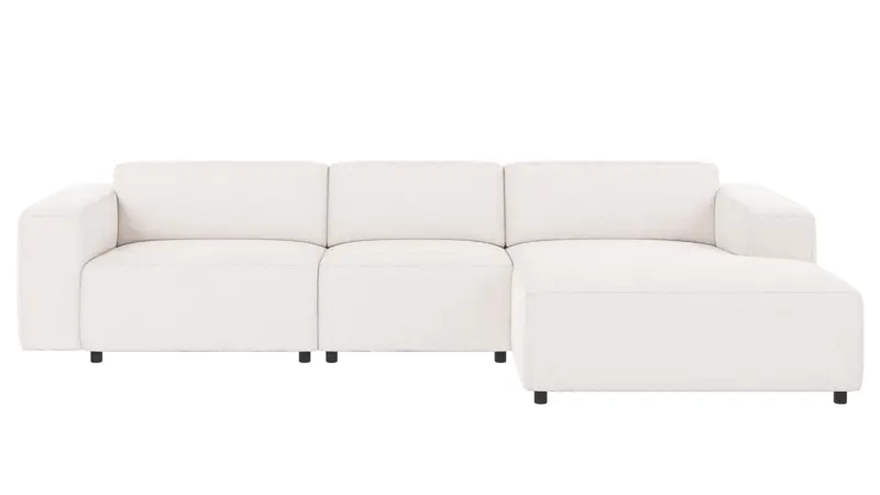121663 b sb A Willard sofa 4-seater-chaise longue R white fabric Alice #101 (c4).