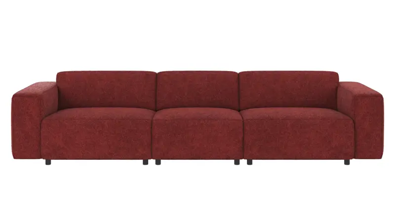 121911 b sb A Willard sofa 4-seater red fabric Anna #8 (c3).