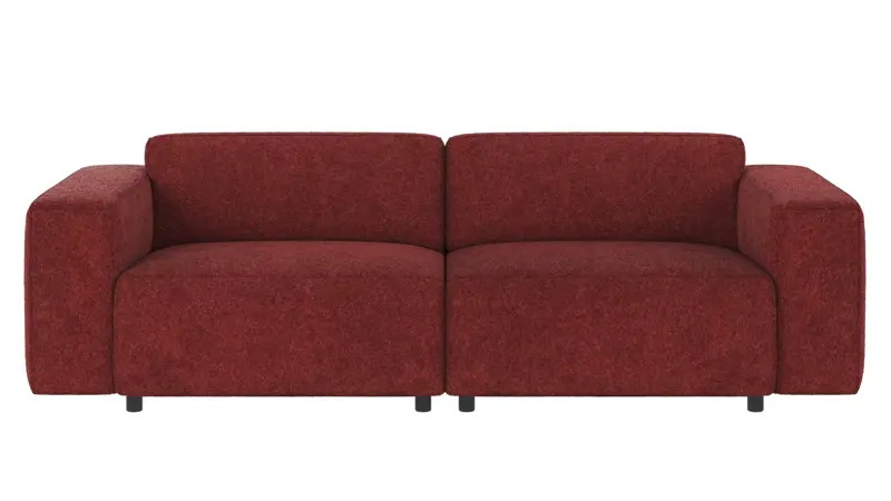 121910 b sb A Willard sofa 3-seater red fabric Anna #8 (c3).