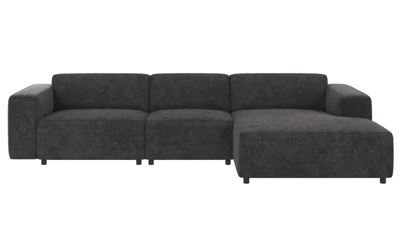 121613 b sb A Willard sofa 4-seater-chaise longue R dark grey fabric Robin #66 (c3).