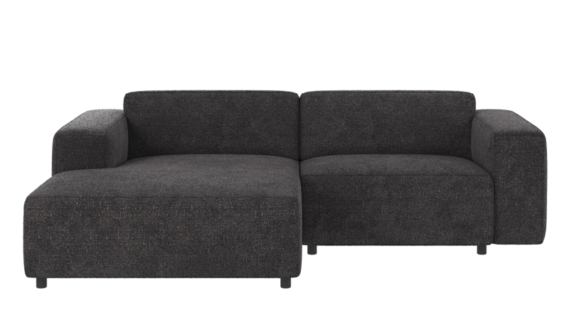 121614 b sb A Willard sofa 3-seater-chaise longue L dark grey fabric Robin #66 (c3).