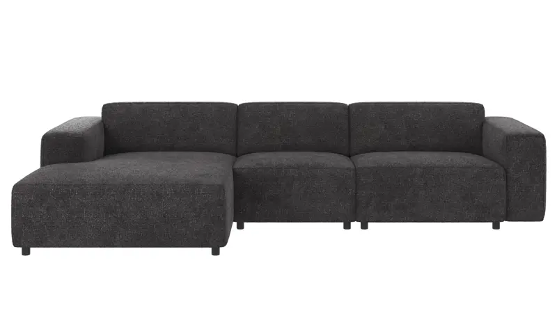 121615 b sb A Willard sofa 4-seater-chaise longue L dark grey fabric Robin #66 (c3).