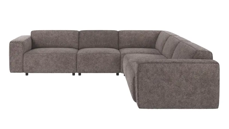 121938 b sb A Willard corner sofa 3+3-seater dark grey fabric Anna 18 (c3).