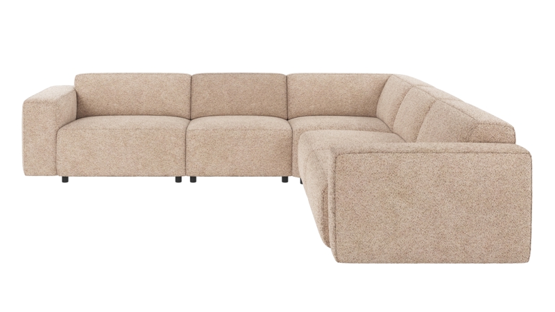 121898 b sb A Willard corner sofa 3+3-seater light beige fabric Anna 2 (c3).