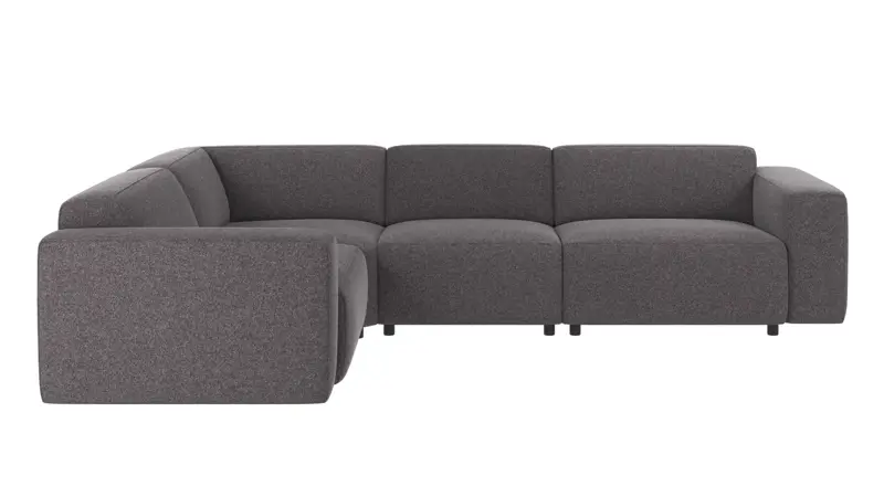 121456 b sb A Willard corner sofa 2+3-seater dark grey fabric Brenda #18 (c1).