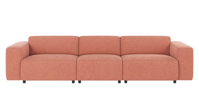 121461 b sb A Willard sofa 4-seater red fabric Brenda #52 (c1).