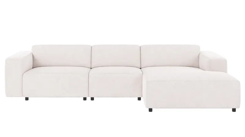 121833 b sb A Willard sofa 4-seater-chaise longue R white fabric Greg #1 (c2).