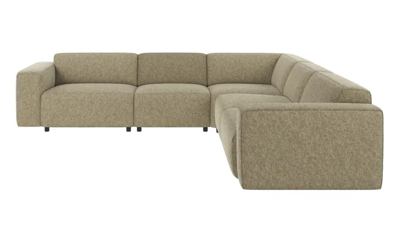 121568 b sb A Willard corner sofa 3+3-seater green fabric Max #55 (c2).