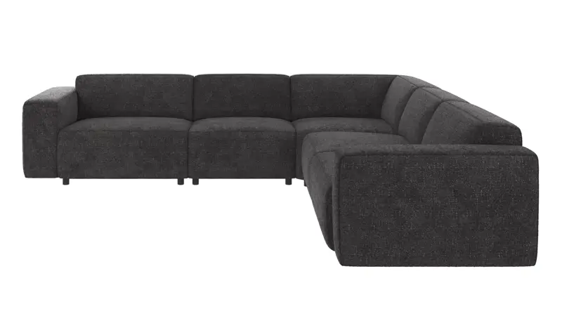 121618 b sb A Willard corner sofa 3+3-seater dark grey fabric Robin #66 (c3).