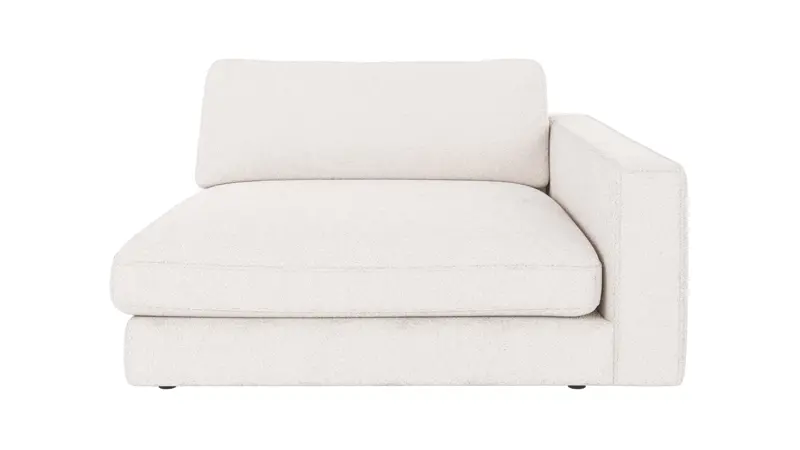 122373 b sb A Duncan 1,5 seater chaise longue R white fabric Alice #101 (c4).