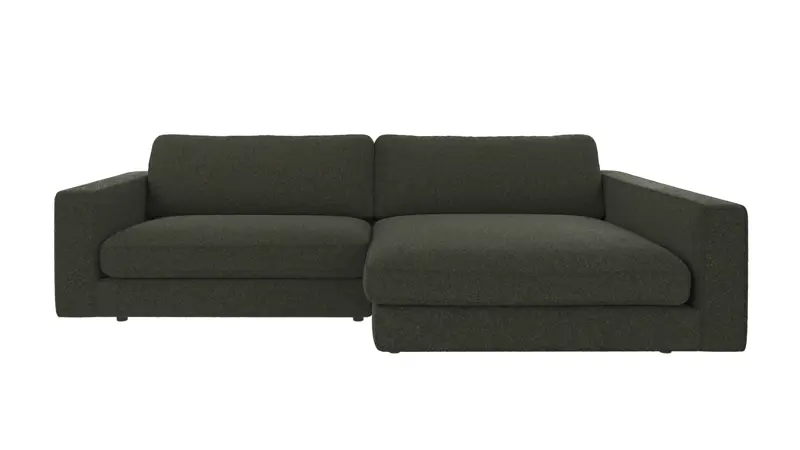 122396 b sb A Duncan sofa 3-seater chaise longue R green fabric Alice #162 (c4).