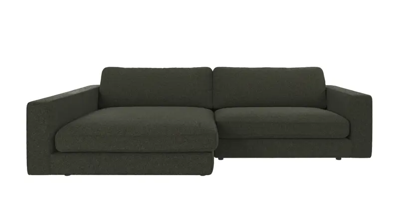 122398 b sb A Duncan sofa 3-seater chaise longue L green fabric Alice #162 (c4).