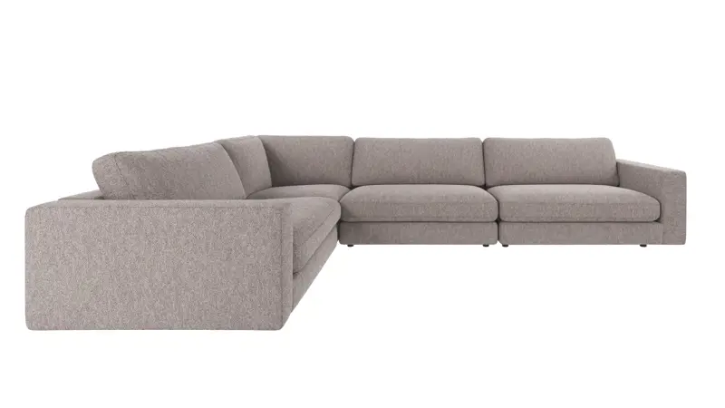 126698 b sb A Duncan corner sofa 2+3-seater grey fabric Alice #149 (c4).